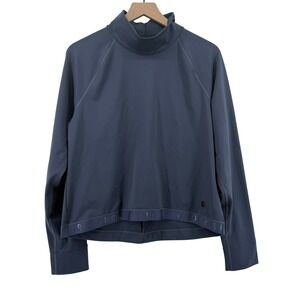 Under Armour Coldgear Rush Mock Neck Pullover Women XL Twilight Blue Long Sleeve